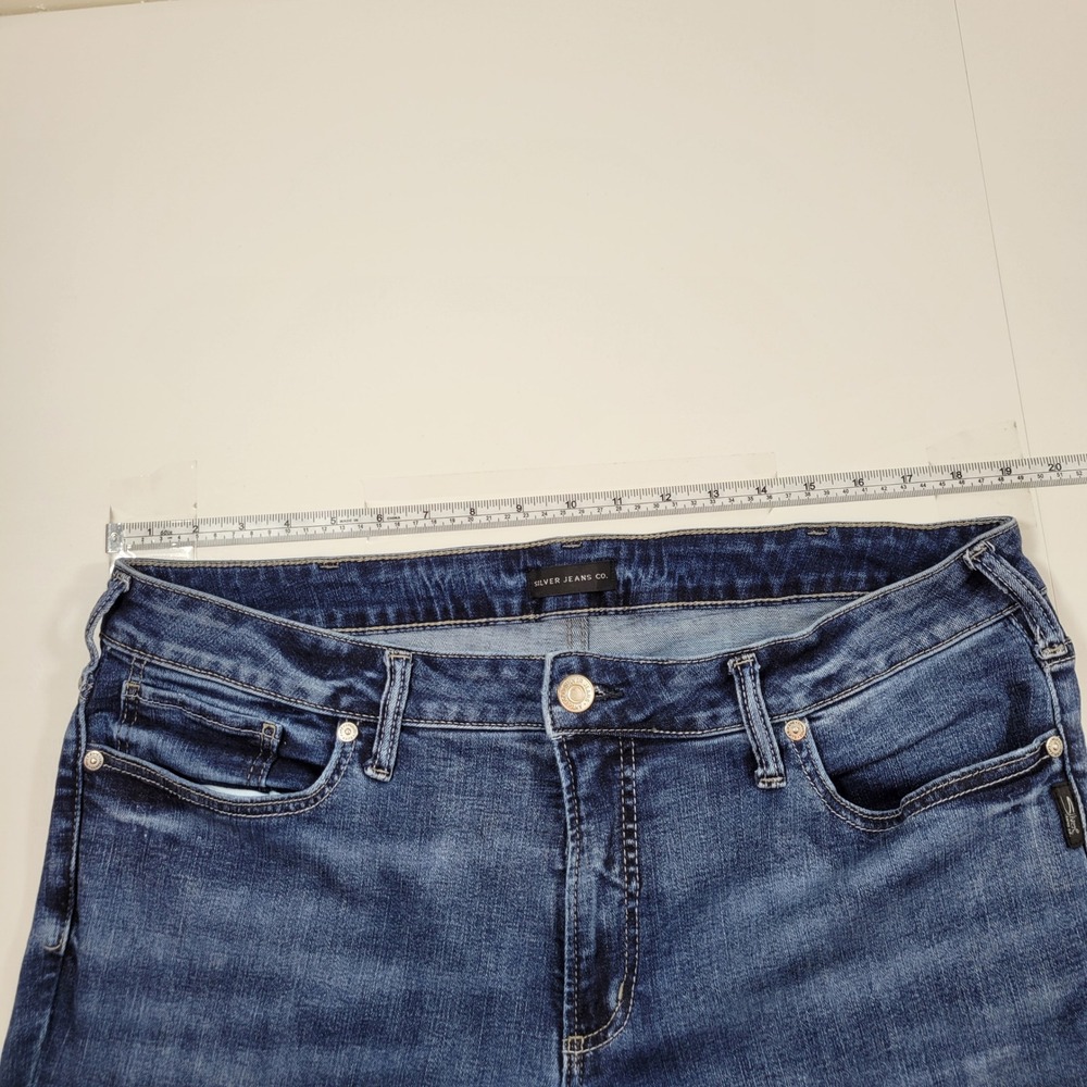 Silver Jeans Co Suki Skinny Women 18 Blue Excellent Mid Rise Distressed W93136 - Picture 3 of 10